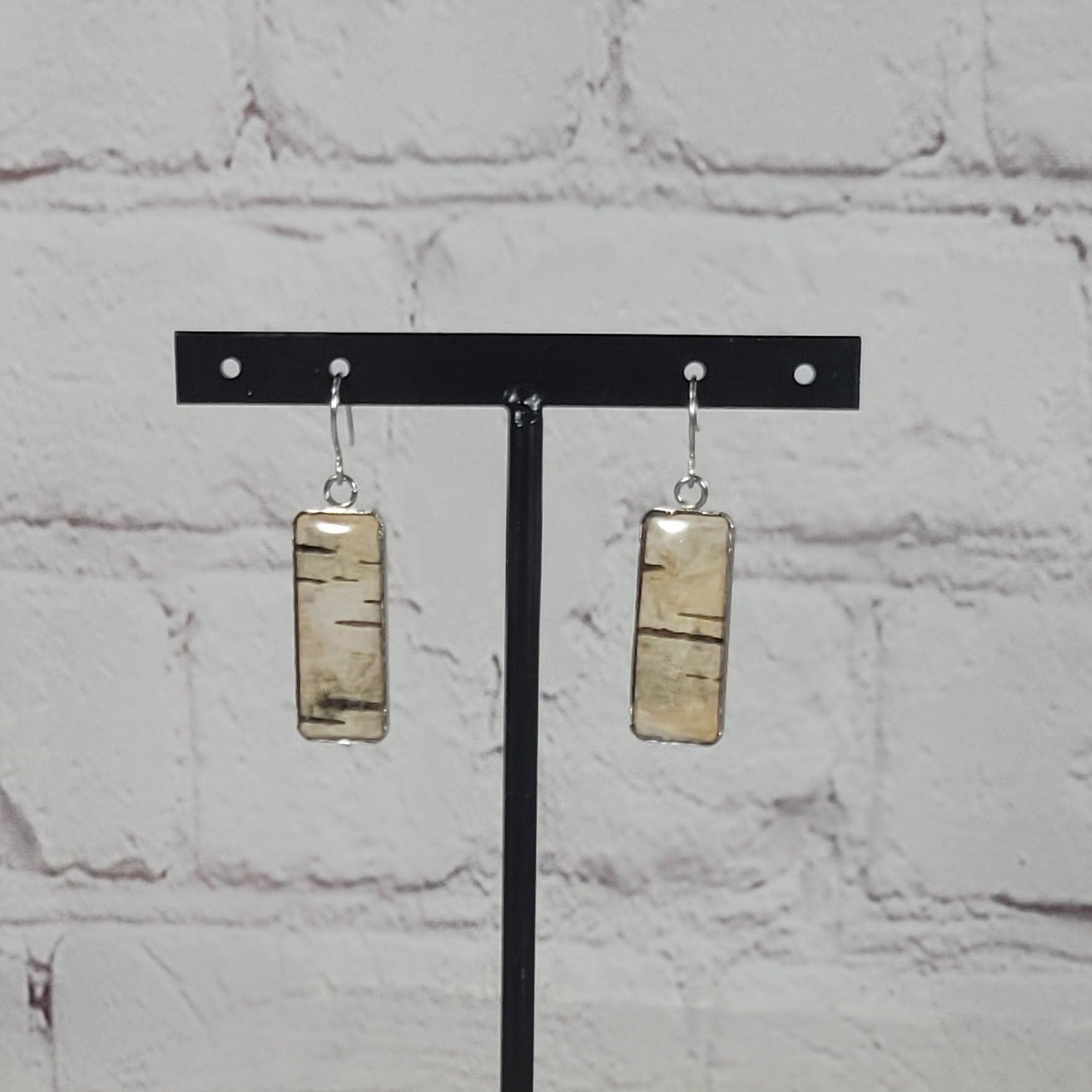 The Lorna - Our Rectangular Birch French Hook Earrings