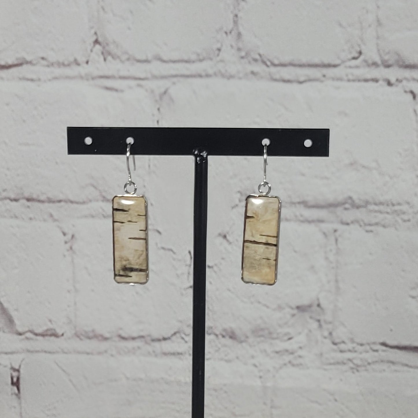 The Lorna - Our Rectangular Birch French Hook Earrings - Wholesale