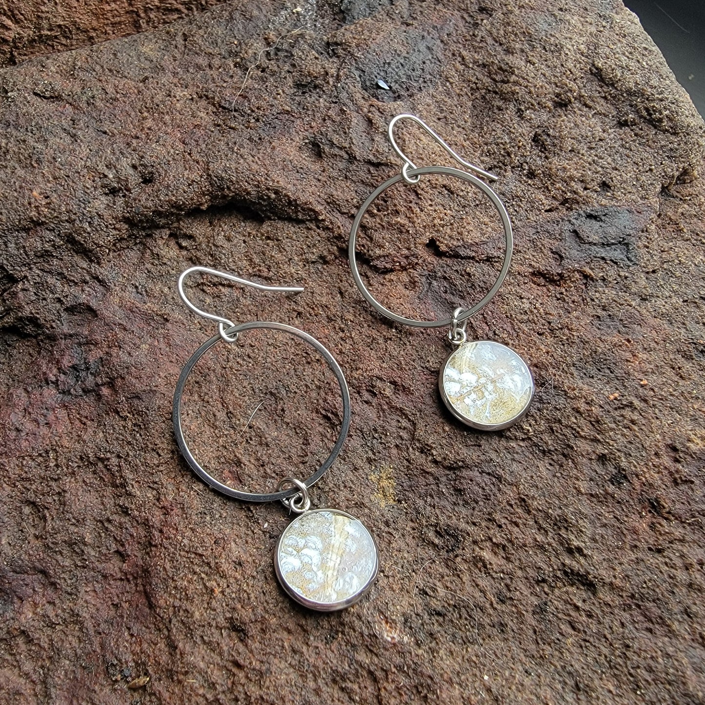 The Faye - Our Round Salmon Circle Drop Earrings