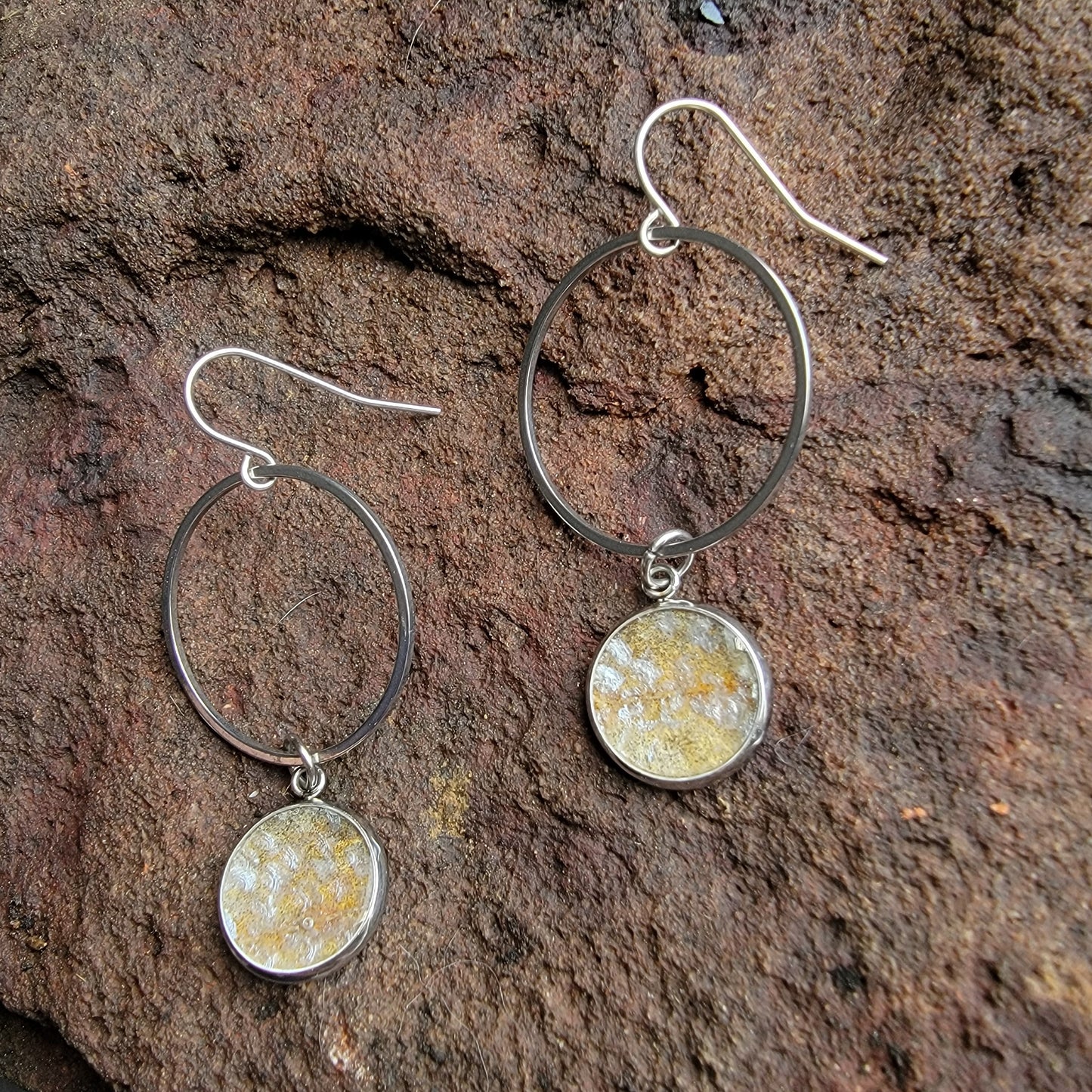 The Faye - Our Round Salmon Circle Drop Earrings