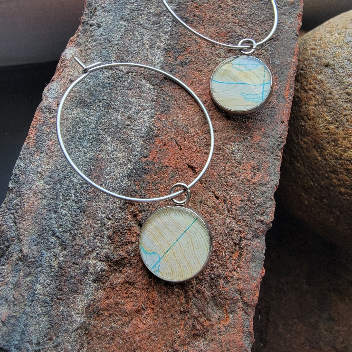The Clara - Our Round Map Hoop Earrings