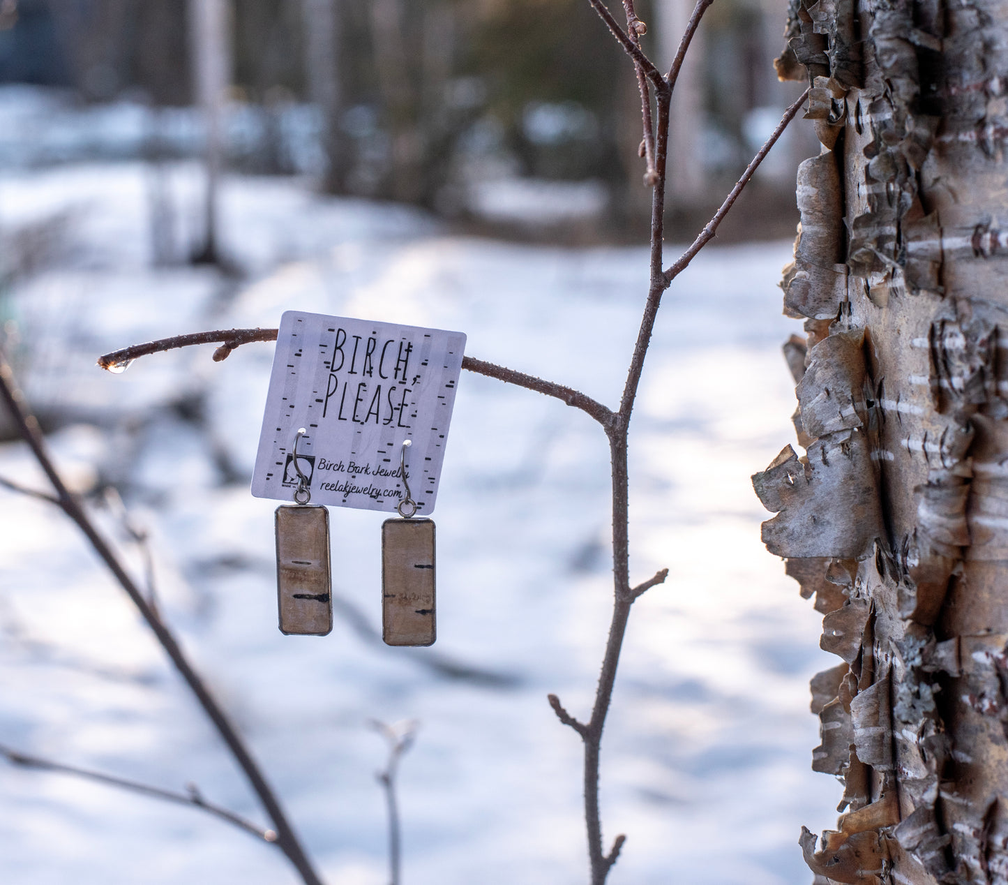 The Lorna - Our Rectangular Birch French Hook Earrings - Wholesale