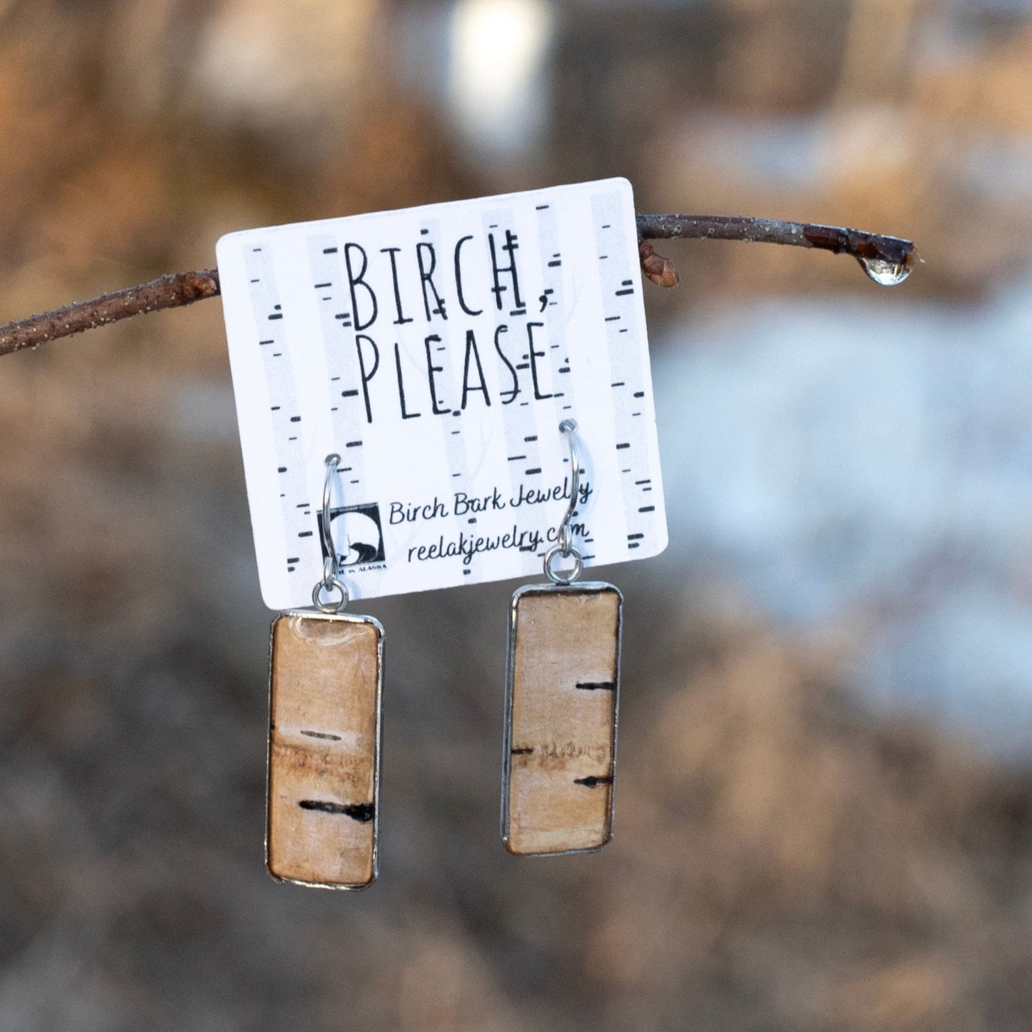 The Lorna - Our Rectangular Birch French Hook Earrings - Wholesale