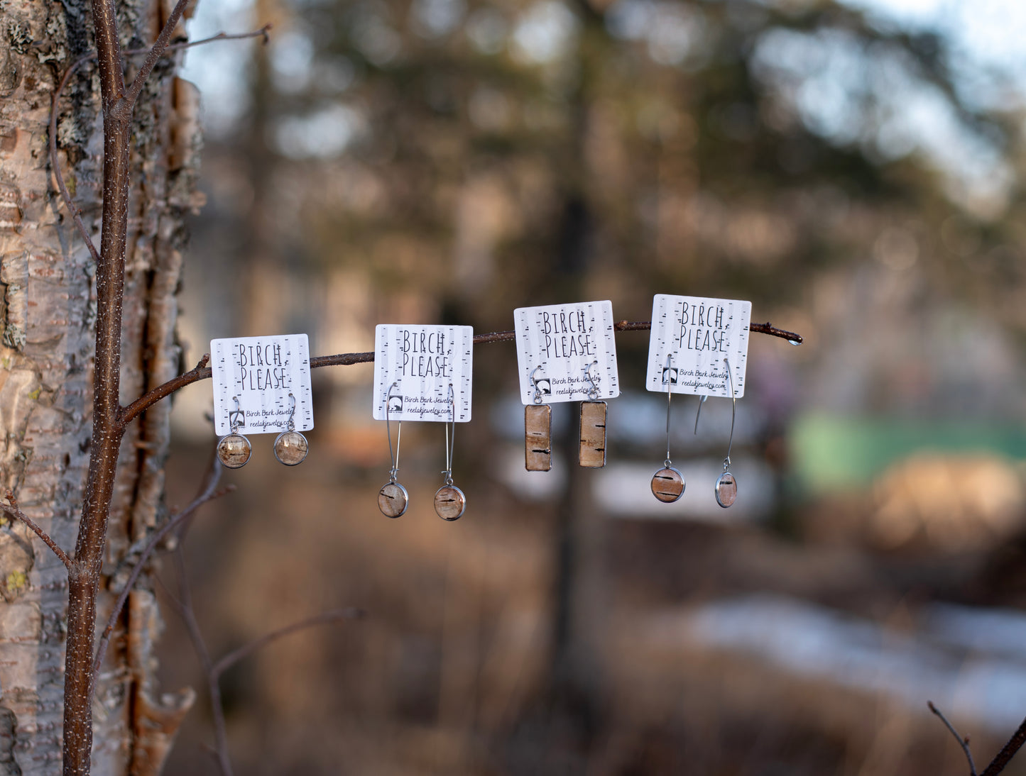 The Jasmine - Our Round Birch Open Dangle Earrings - Wholesale