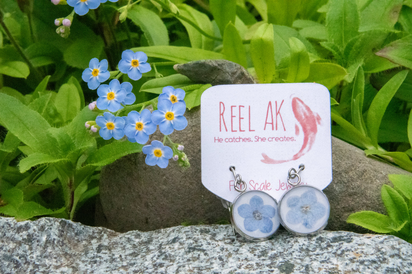 The Mariella - Our Round Forget-Me-Not French Hook Earrings - Wholesale