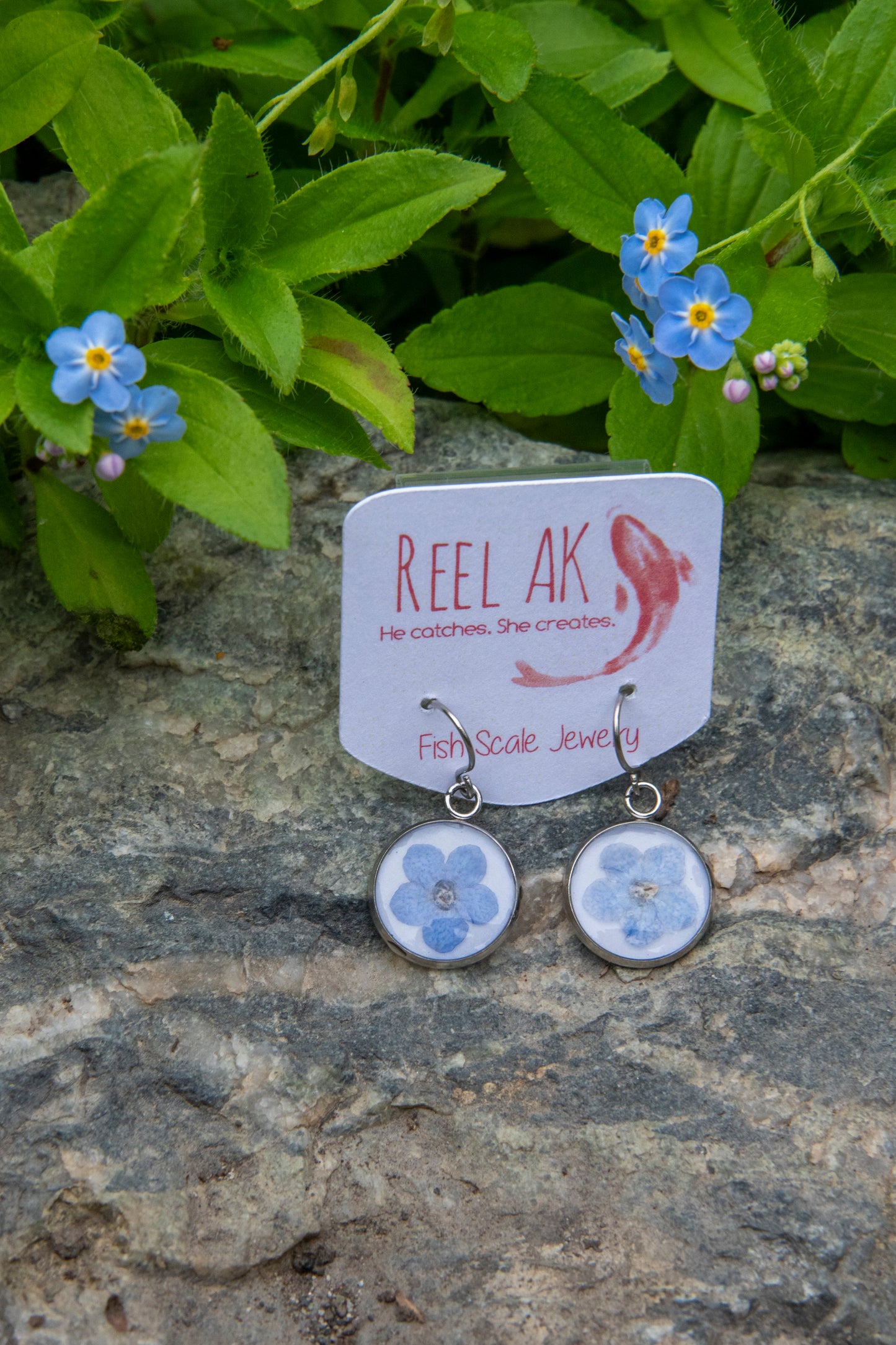 The Mariella - Our Round Forget-Me-Not French Hook Earrings - Wholesale