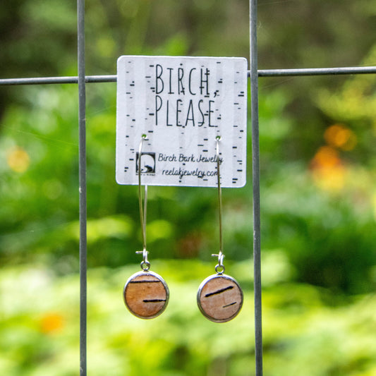 The Mia - Our Round Birch Kidney Dangle Earrings - Wholesale