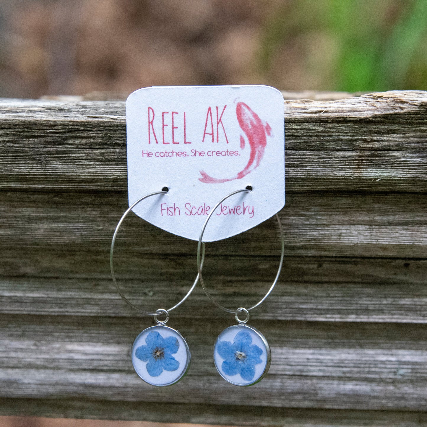 The Callie - Our Round Forget-Me-Not Hoop Earrings