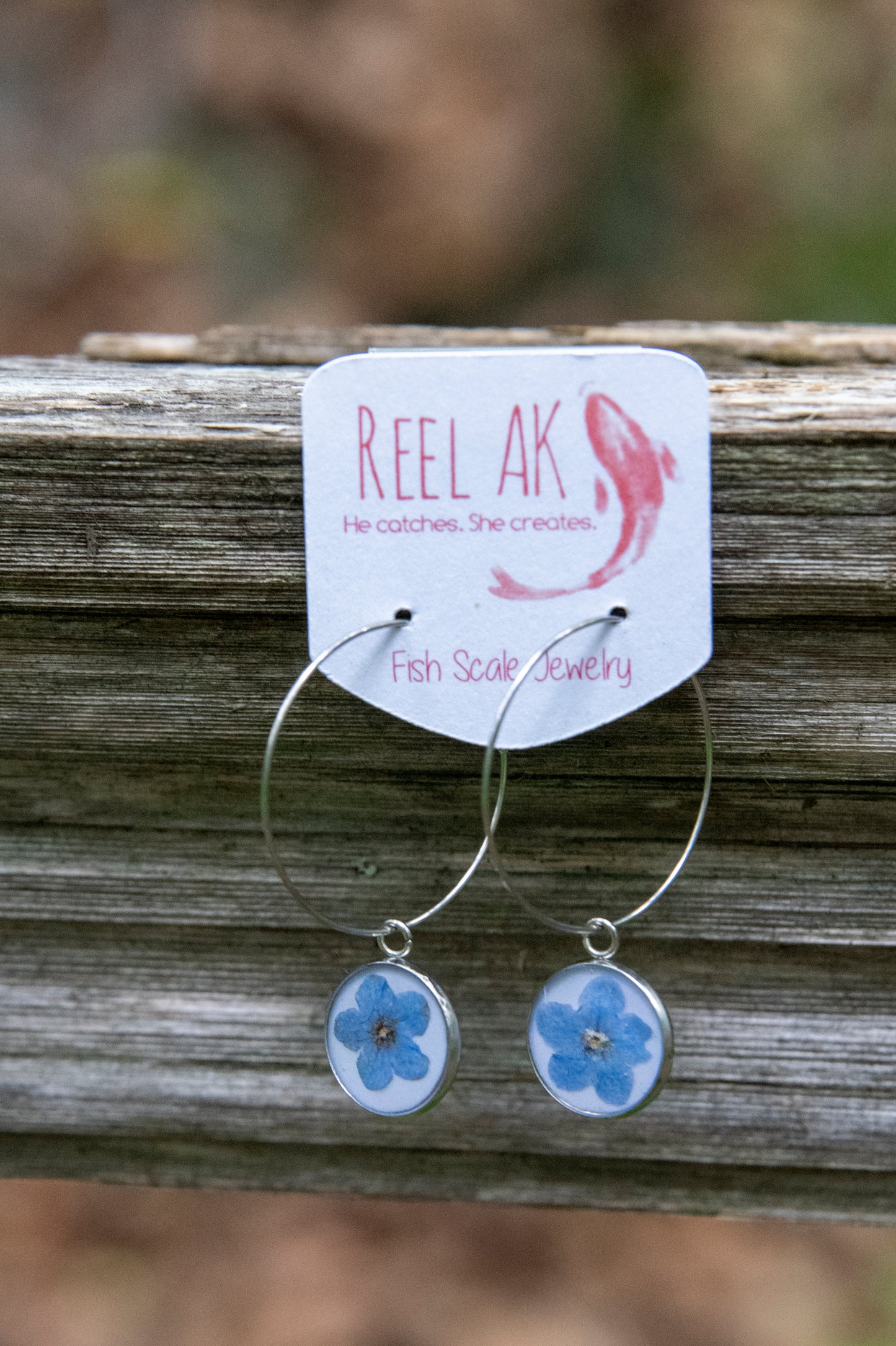 The Callie - Our Round Forget-Me-Not Hoop Earrings