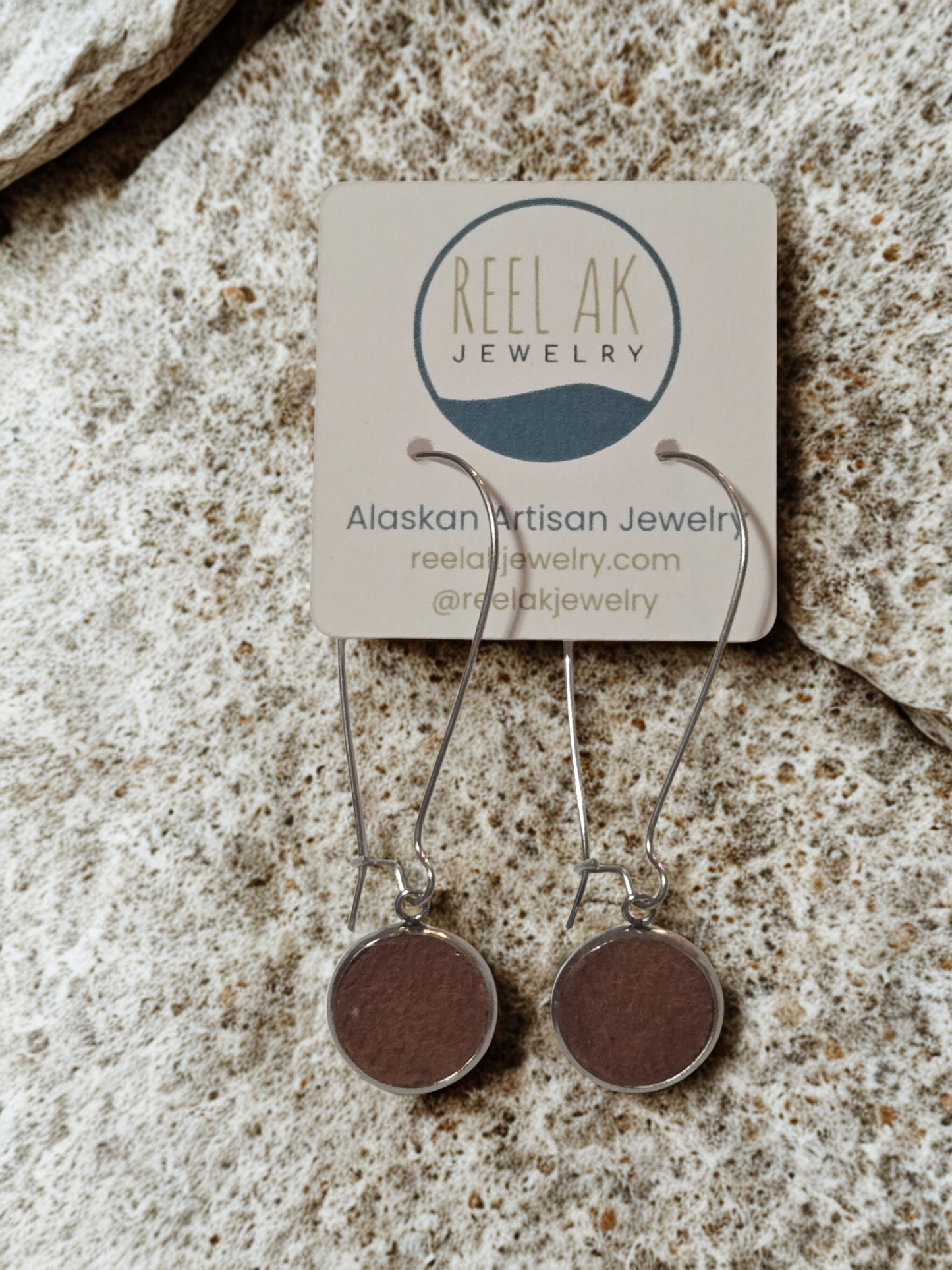 The Maycee -  Our Caribou Leather Kidney Earrings
