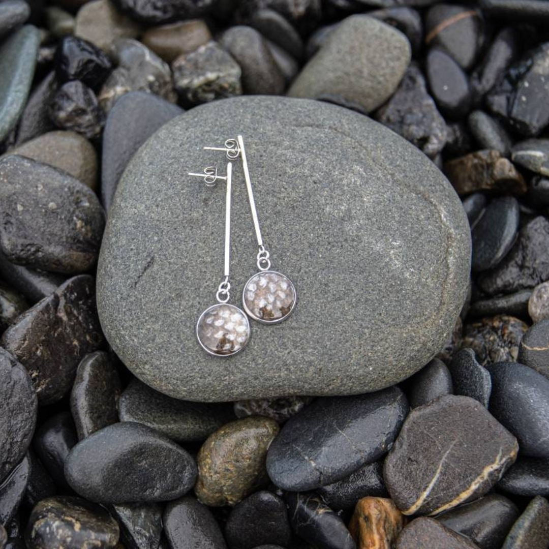 The Brenda - Our Round Salmon Stick Drop Earrings