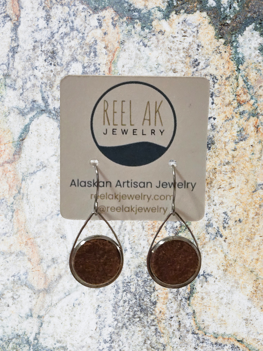 The Rosie-  Our Caribou Leather Tear Drop Earrings -Wholesale