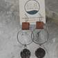 The Sadie-  Our Caribou Leather Rectangle Band and Circle Salmon Earrings - Wholesale