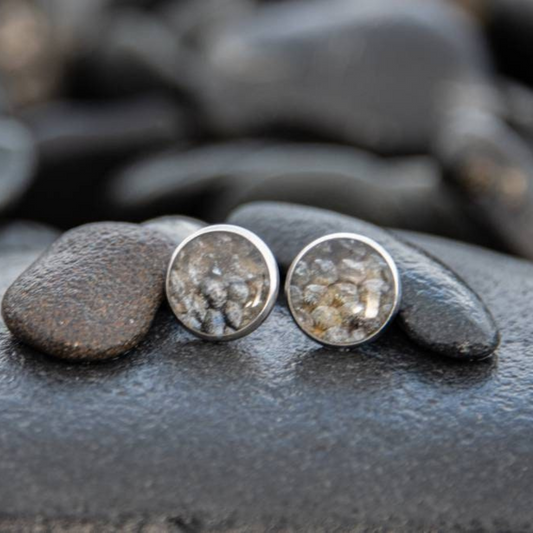 The Angela - Our Round Salmon Stud Earrings