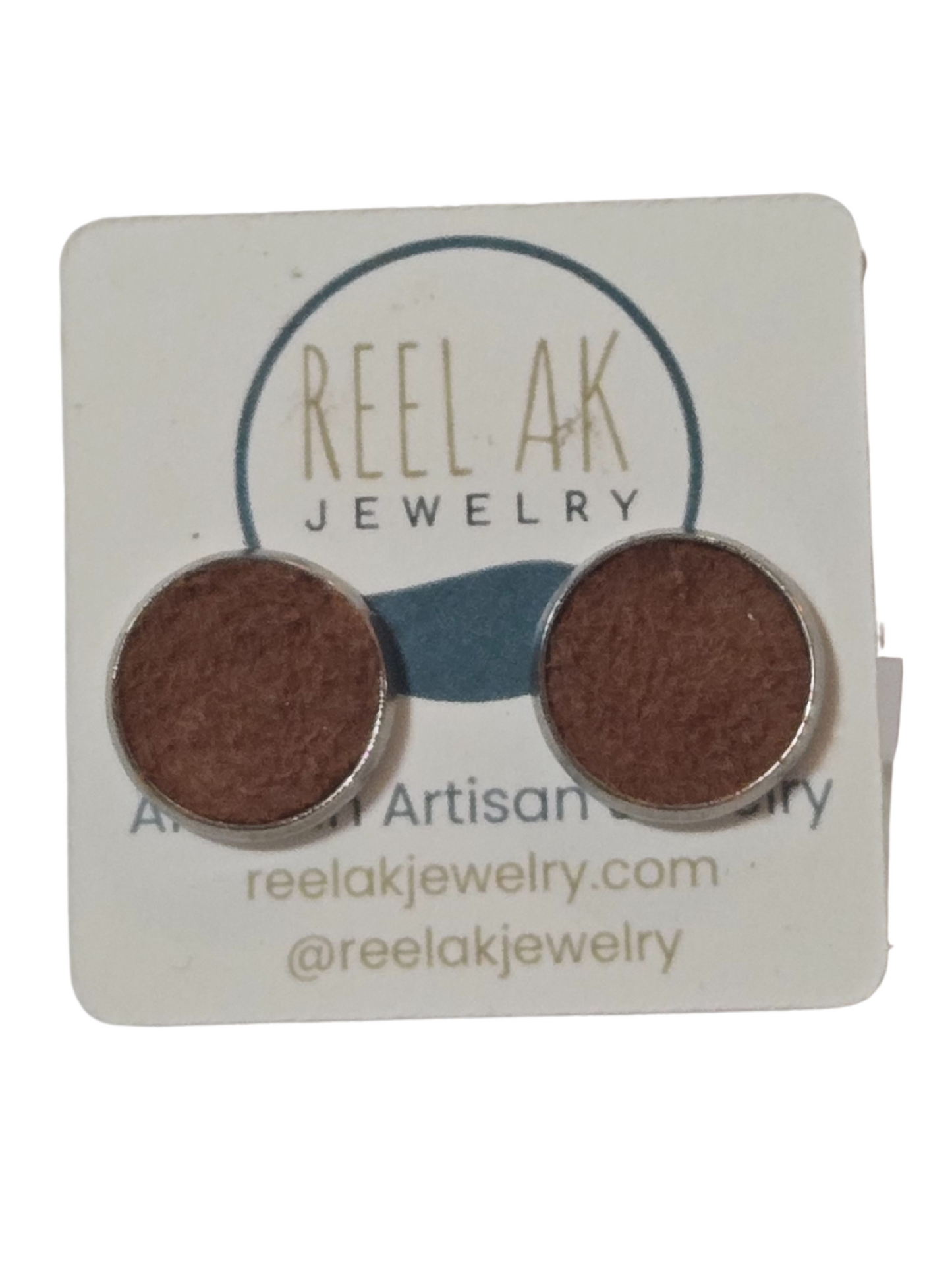 The Annika -  Our Caribou Leather Birch Stud Earrings - Wholesale