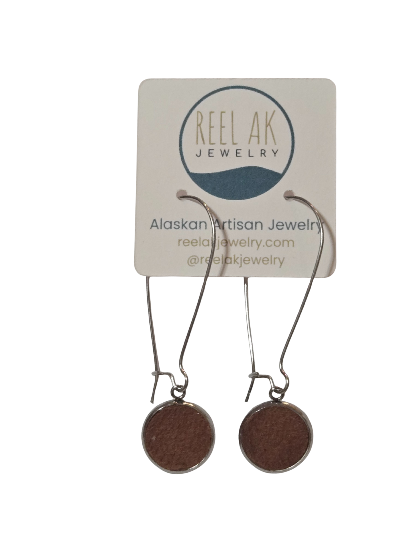 The Maycee -  Our Caribou Leather Kidney Earrings