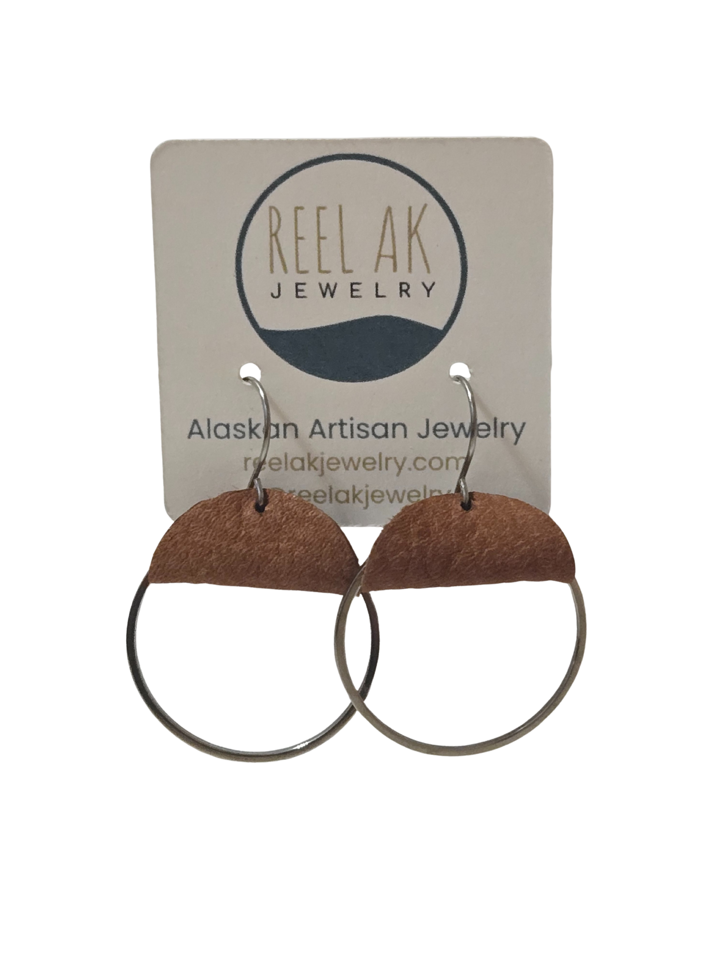 The Simone-  Our Caribou Leather Circle Band Earrings