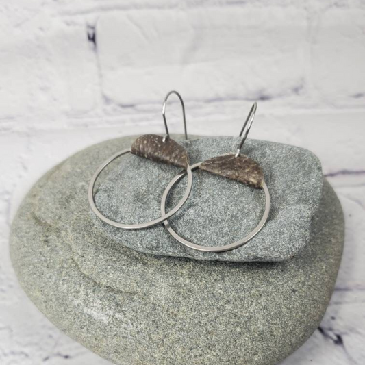 The Samantha - Our Halibut Leather Circular Band Earrings - Wholesale