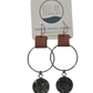 The Sadie-  Our Caribou Leather Rectangle Band and Circle Salmon Earrings - Wholesale