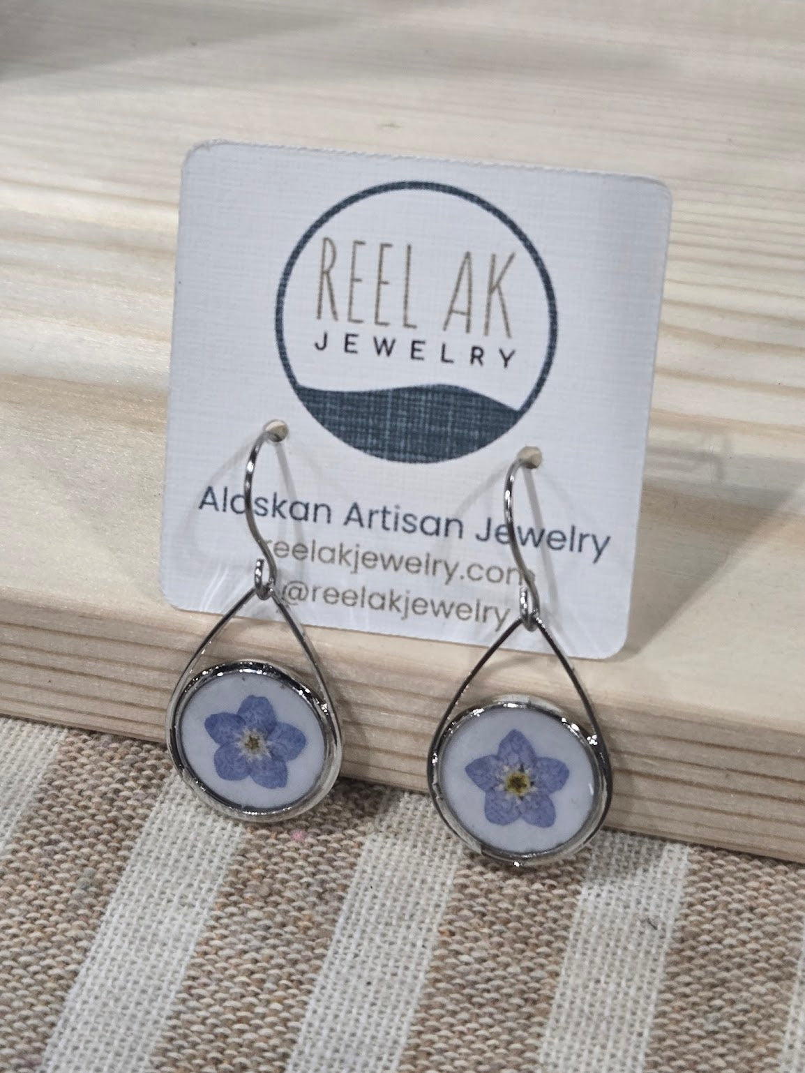 The Blake - Our Round Forget-Me-Not Tear Drop Earrings