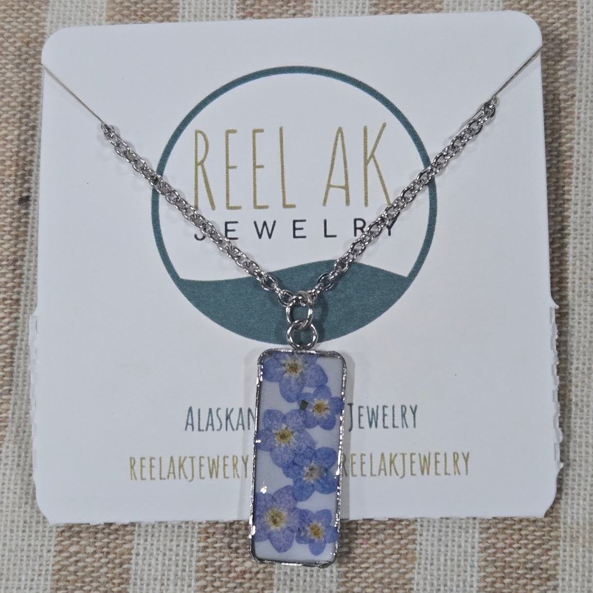 The Peggy - Our Rectangular Forget-Me-Not Necklace - Wholesale