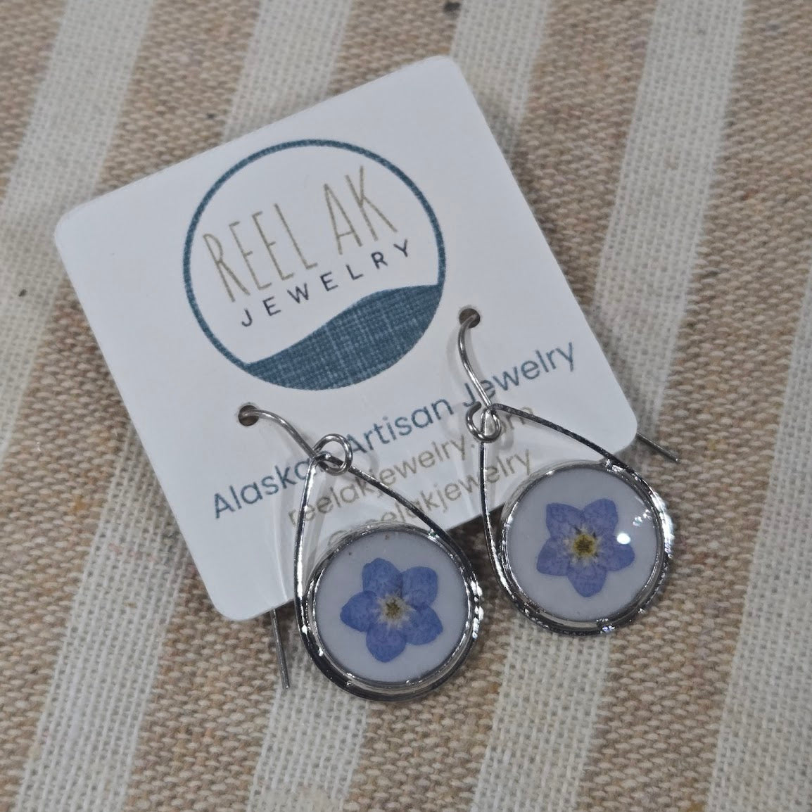 The Blake - Our Round Forget-Me-Not Tear Drop Earrings