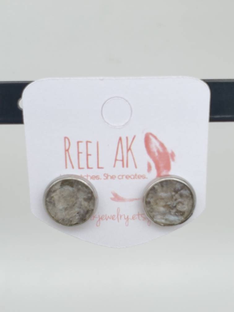 The Angela - Our Round Salmon Stud Earrings