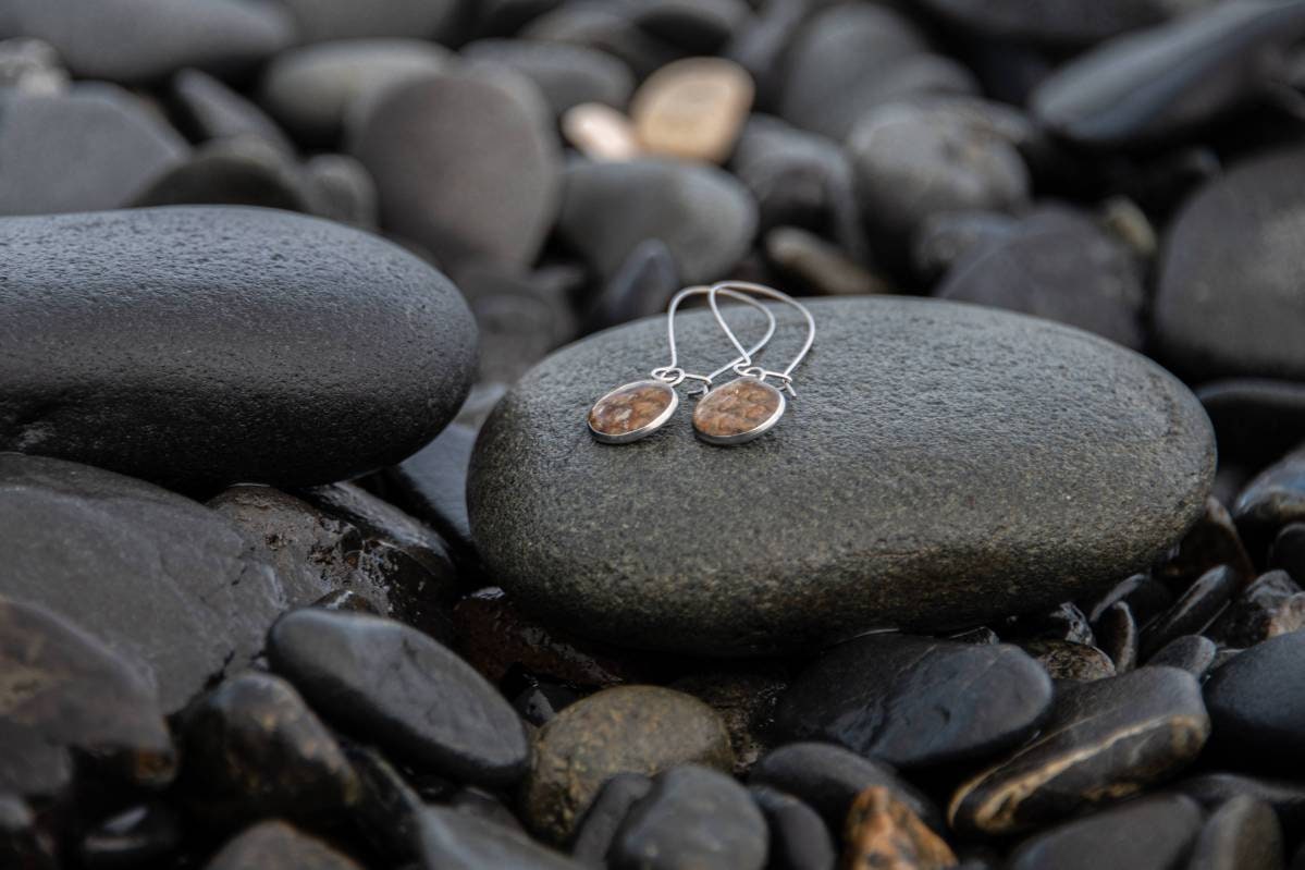 The Mary-Elizabeth - Our Round Salmon Kidney Dangle Earrings