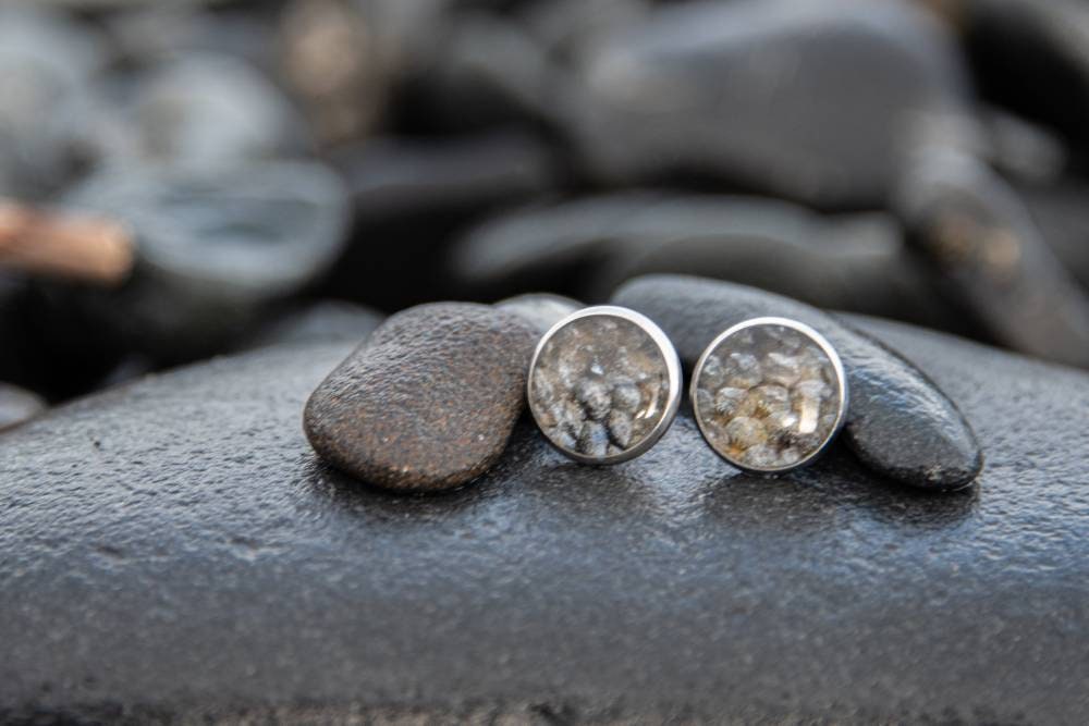 The Angela - Our Round Salmon Stud Earrings