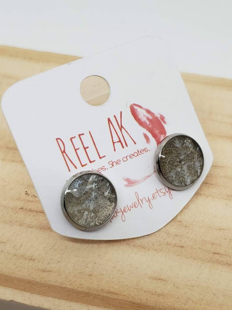 The Angela - Our Round Salmon Stud Earrings