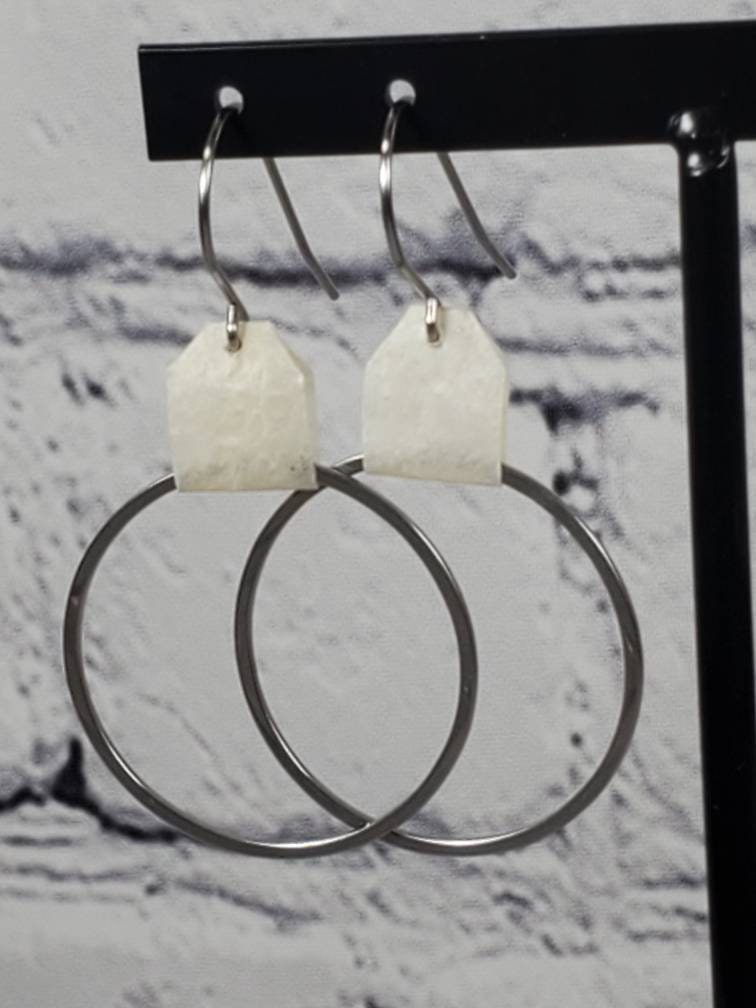 The Shelby - Our Halibut Leather Rectangular Band Earrings - Wholesale