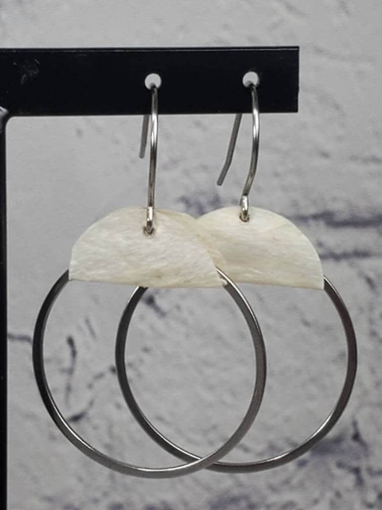 The Samantha - Our Halibut Leather Circular Band Earrings - Wholesale