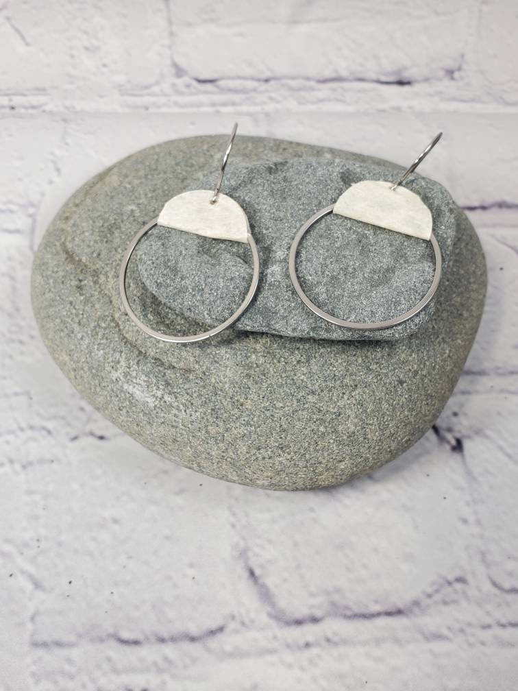 The Samantha - Our Halibut Leather Circular Band Earrings - Wholesale